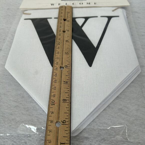 Welcome Banner Decor White Black 81 inches Decorative Farmhouse Casual Classic - Picture 4 of 6